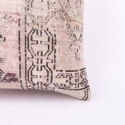 Vintage Turkish Kilim Pillow Cover Handwoven Wool Cushion - 16x16 - thumbnail 2