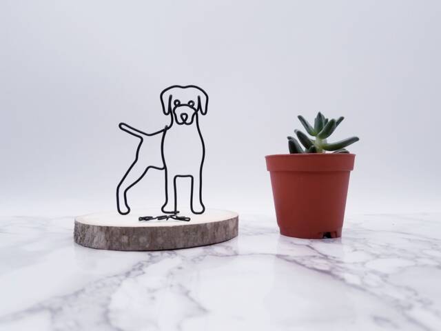 Wire German Shorthaired Pointer Sculpture, Dog Memorial Art - image 1