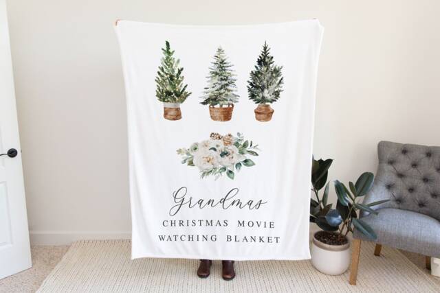 Christmas Gift For Her, Nana Movie Watching Present, Grandma Quote Blanket, From Kids Wife, Grandparent - image 1