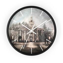 Historic Murfreesboro Square Wall Clock Designed From Original Painting By Sheila Smith Tower Print - thumbnail 3