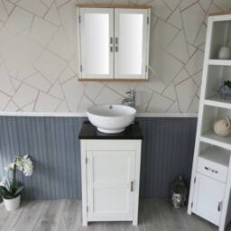 Cloakroom Bathroom Vanity Unit Black Quartz Stone Ceramic Wash Basin 308Pbqcbc - thumbnail 2