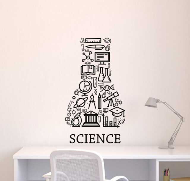 Science Wall Decal Vinyl Sticker Stem Lab Sign Education School Home Office Art Design Murals Classroom Interior - 62Nr - image 1