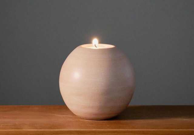 Ball Tealight. Tealight. Ceramic. 10 cm. Pink. Ball. Candlestick - image 1