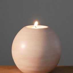 Ball Tealight. Tealight. Ceramic. 10 cm. Pink. Ball. Candlestick - thumbnail 2