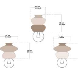 Handmade Terracotta Hanging Lamp Set Colorful Ceramic Lampshade - thumbnail 4