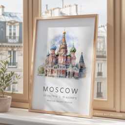 Moscow Travel Poster, City Print, Russia Wall Art, Art Gift, Gifts, Destination Gallery Prints - thumbnail 3