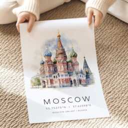 Moscow Travel Poster, City Print, Russia Wall Art, Art Gift, Gifts, Destination Gallery Prints - thumbnail 2