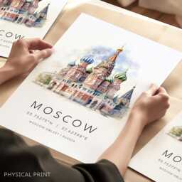 Moscow Travel Poster, City Print, Russia Wall Art, Art Gift, Gifts, Destination Gallery Prints - thumbnail 1