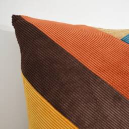 Cushion Cover 40x60 - Handmade in France Corduroy Patchwork - thumbnail 2