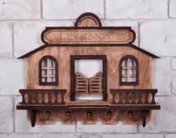 Personalized Wood Key Holder Texas Saloon Style, Wall Mounted - thumbnail 1
