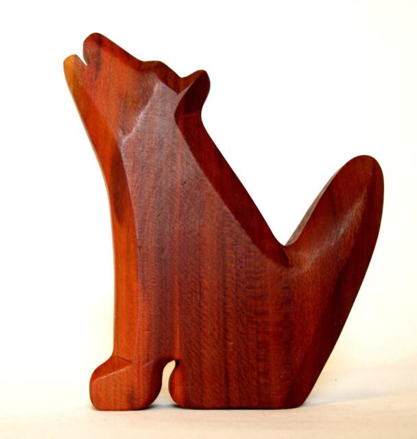 Hand-Carved Plum Wood Wolf Talisman Wooden Animal Figurine - image 1