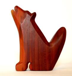 Hand-Carved Plum Wood Wolf Talisman Wooden Animal Figurine