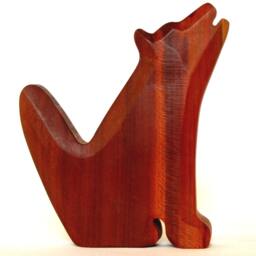 Hand-Carved Plum Wood Wolf Talisman Wooden Animal Figurine - thumbnail 2