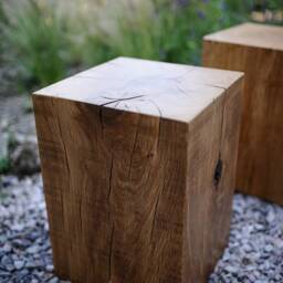 Reclaimed Oak Magic Cube Handmade Side Table, Stool, Plant Stand - thumbnail 2