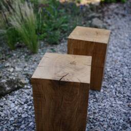 Reclaimed Oak Magic Cube Handmade Side Table, Stool, Plant Stand - thumbnail 4