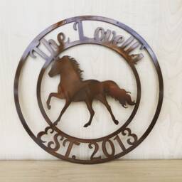 Personalized Horse Ranch Metal Wall Art, Choose Any Powder Coat Color - thumbnail 2