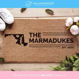Custom Maryland State Map - Personalized Mat Home Doormat New House Decor Housewarming - thumbnail 1