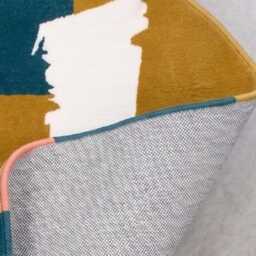 Hand Tufted Wool Rug, Abstract Organic Shapes, Teal Petrol Blue Area Rug - thumbnail 3