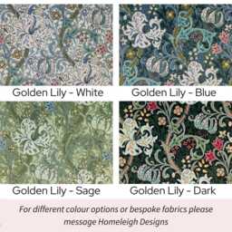 Tall William Morris Fabric Ottoman Footstool Handmade Velvet Storage Trunk - thumbnail 4
