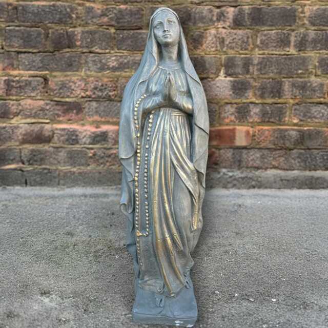 Virgin Mary Cement Statue Concrete Madonna Figurine Handmade Religious Sculpture Outdoor Holy Mother Ornament Garden Catholic Gift - image 1