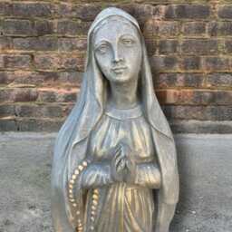 Virgin Mary Cement Statue Concrete Madonna Figurine Handmade Religious Sculpture Outdoor Holy Mother Ornament Garden Catholic Gift - thumbnail 3