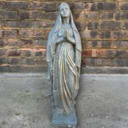 Virgin Mary Cement Statue Concrete Madonna Figurine Handmade Religious Sculpture Outdoor Holy Mother Ornament Garden Catholic Gift