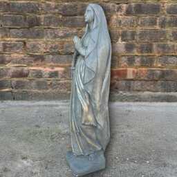 Virgin Mary Cement Statue Concrete Madonna Figurine Handmade Religious Sculpture Outdoor Holy Mother Ornament Garden Catholic Gift - thumbnail 2