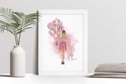 Personalised 21st Birthday Print, Female Party Poster, Custom Wall Art Framed Picture For Her, Friend, Daughter, Granddaughter Nl - thumbnail 1