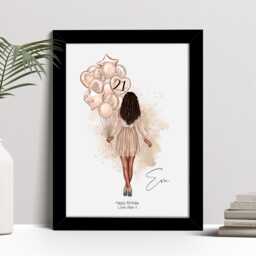 Personalised 21st Birthday Print, Female Party Poster, Custom Wall Art Framed Picture For Her, Friend, Daughter, Granddaughter Nl - thumbnail 2