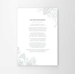 Your Favourite Poem Lyrics Words Personalised Print. Floral Poster A4, A3. Custom Made Wedding Anniversary Funeral Reading Gift - thumbnail 1