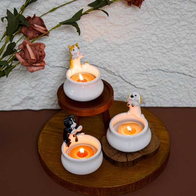 Personalized Pet Portrait Candle Holder Custom Dog Memorial Gift - image 1