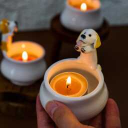 Personalized Pet Portrait Candle Holder Custom Dog Memorial Gift - thumbnail 3