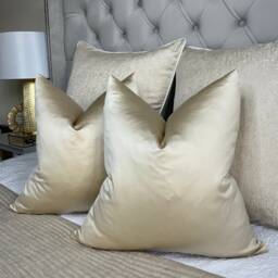 Designer Guild Duchess Satin Look Luxury Cushion Cover, Euro Pillow, Throw Elegant Cream - Double Sided/Worldwide Shipping