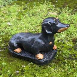 Garden Dachshund Dog Statue Concrete Figurine Cement Animal Ornament Front Door Decoration Memorial Wildlife Sculpture - thumbnail 2