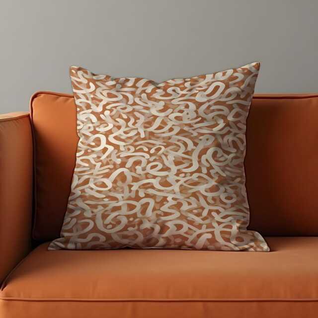 Terracotta Abstract Cushion Cover, Modern Neutral Throw Pillow Case, Boho Sofa Contemporary Home Decor - image 1