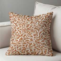 Terracotta Abstract Cushion Cover, Modern Neutral Throw Pillow Case, Boho Sofa Contemporary Home Decor - thumbnail 2