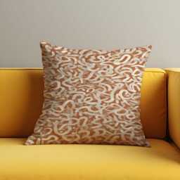 Terracotta Abstract Cushion Cover, Modern Neutral Throw Pillow Case, Boho Sofa Contemporary Home Decor - thumbnail 4