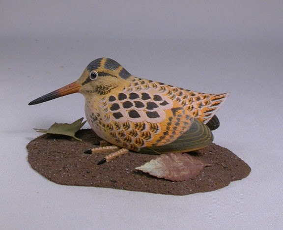 6 Inches American Woodcock Hand Carved Bird - image 1