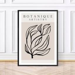 Botanique Artistry Beige, Black & White Set Of 3 Framed Or Unframed Prints Digital Download - thumbnail 3
