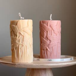 Butterfly Soy Pillar Candle - Sculptural Home Decor - thumbnail 1