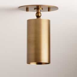 Brass Light Fixture - Mid-Century Modern Semi-Flush Mount Adjustable Spot - thumbnail 2
