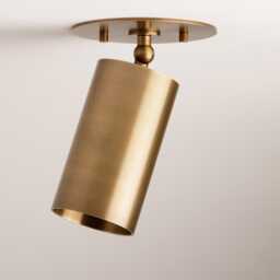 Brass Light Fixture - Mid-Century Modern Semi-Flush Mount Adjustable Spot - thumbnail 1