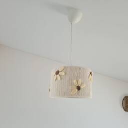 Daisy Flower Lampshade Macrame Bohemian Girl Nursery Lighting - thumbnail 3