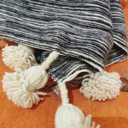 Wool Blanket - Moroccan Blanket Handmade Soft Wool Moroccan Ivory Birthday Gift For Mom Comfy Bedroom D??cor - thumbnail 2