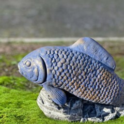 Handmade Concrete Fish Statue Blue Carp Garden Sculpture Stone Figure Cement Ornament Outdoor Yard Art Pond Decor Lover Gift - thumbnail 4