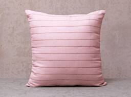 Pink Jute Handloom Cotton Pillow Cover, Boho Throw Cushion, Farmhouse Lumbar Decor, Handmade