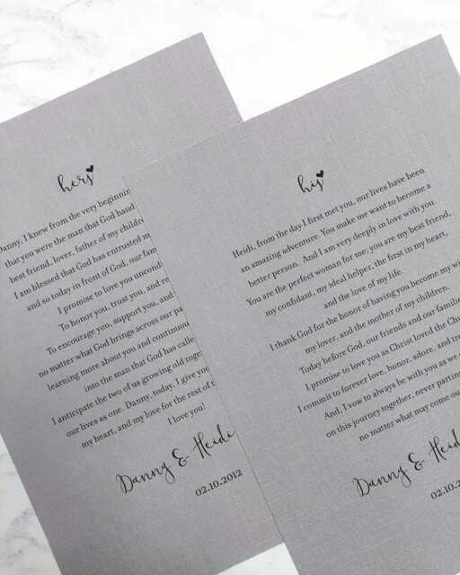 Linen Or Cotton Wedding Vows Art - 2nd, 4Th & 12Th Anniversary Gift, Unique 2nd Gift For Husband Wife, Keepsake - image 1