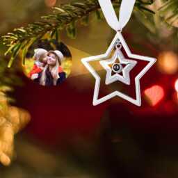 Custom Projection Photo Pentagram Decoration, Christmas Tree Ornament, Christmas Bauble, Christmas Gifts