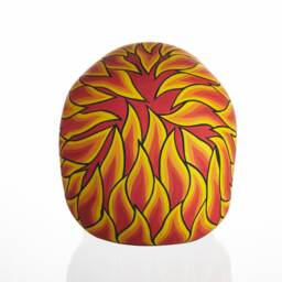 Hand Made Resin Skull, Hand Painted, Flame Skull Art, Homeware - thumbnail 4