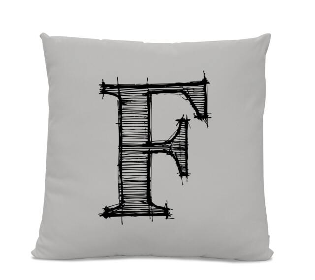 Initial Pillow - Letter With F Monogrammed Custom Throw